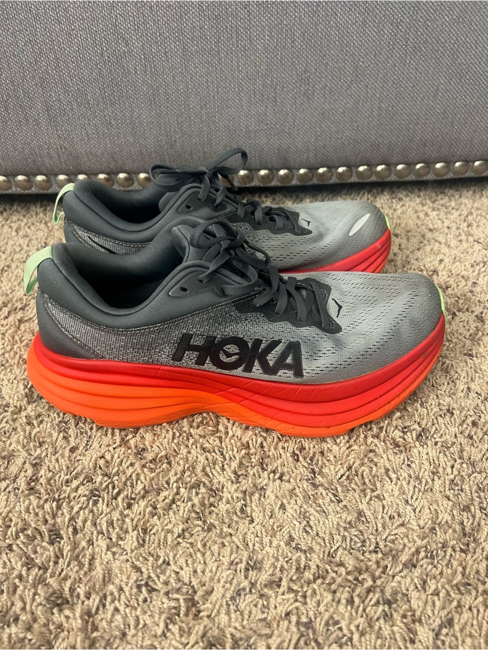 Hoka Men's bondi 8 in castle rock flame size 9
